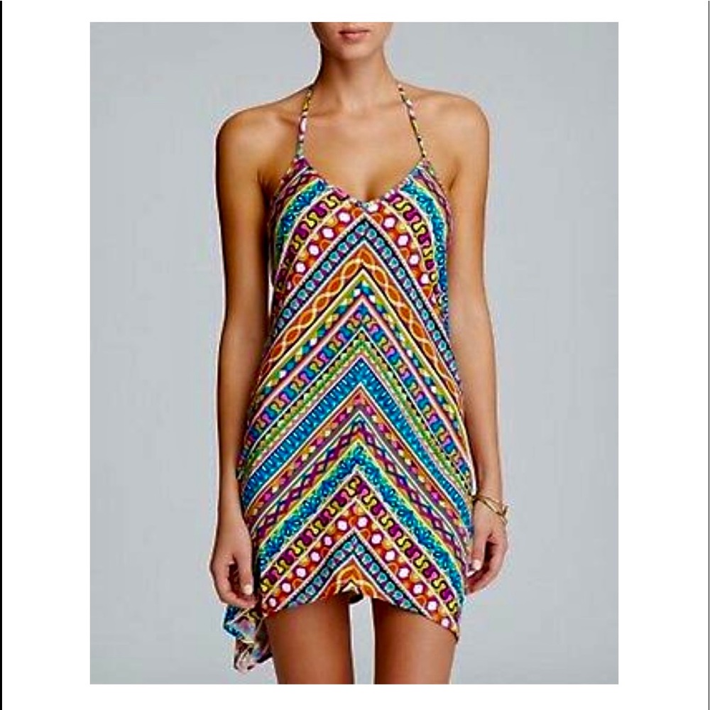 Trina Turk Short Cover Up Swim Dress With Pockets